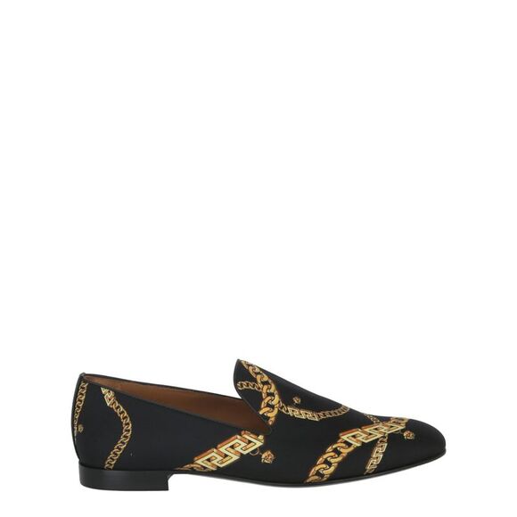Versace La Greca Chain-Print Loafers